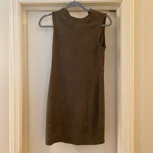 Dark green suede mini dress